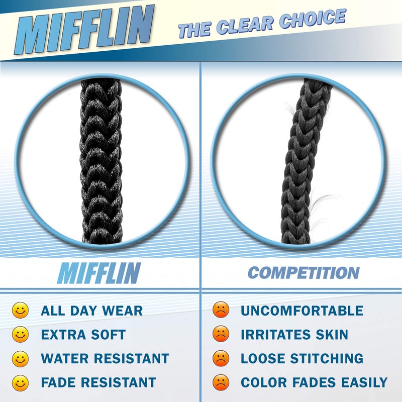 MIFFLIN-USA - حبال أمان قابلة للتعديل لبطاقات الهوية وبطاقات التعريف وملصقات الأسماء - أسود، 36 بوصة، عبوة كبيرة من 100 - Image 2